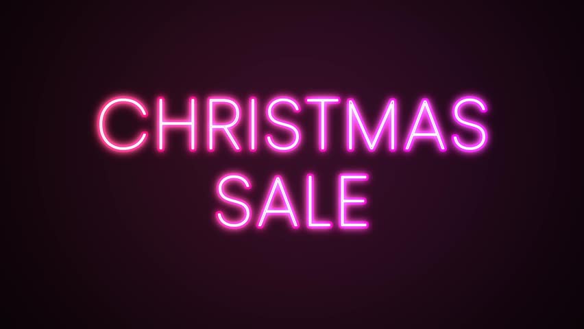 RGB text color changing with text "Christmas sale" Horizontal orientation LOOP