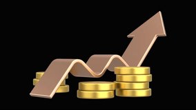 Animated 3D Growth Chart and Upward Graph, Business Performance, Revenue Increase and Financial Success Concept - Powered by Shutterstock - Get 15% off with code: PIKWIZARD15