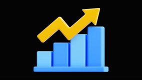 Animated 3D Growth Chart Icon, Business Analytics, Revenue Increase and Financial Performance Concept - Powered by Shutterstock - Get 15% off with code: PIKWIZARD15