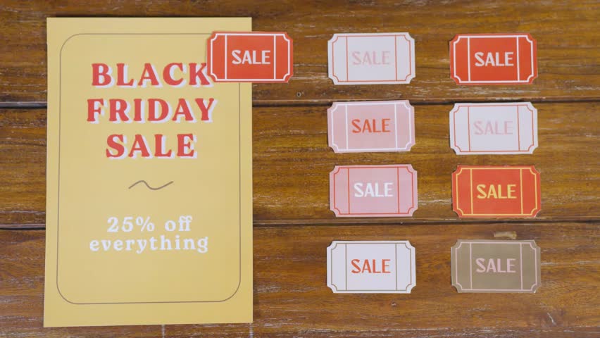 Animated Black Friday Sale Sign with Dollar Symbols