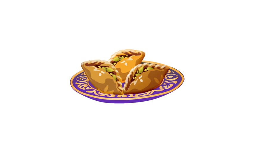 2D Animated mini pastel for Middle Eastern snack theme. Great for street food visuals, snack promos, menus, and cultural content.