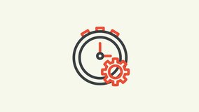 Time management animation with stopwatch and red gear showcases smart time control. Ideal for productivity content and business presentations, Loop HD video with alpha channel. - Powered by Shutterstock - Get 15% off with code: PIKWIZARD15