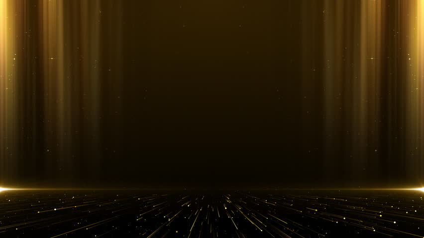 Celebration Gold Particles Stage Awards Trailer Titles Cinematic Openers Luxury Intro Background Loop