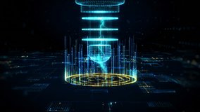 Holographic quantum processor core with futuristic data streams and digital circuits, ideal for AI, computing, and innovation themes. - Powered by Shutterstock - Get 15% off with code: PIKWIZARD15