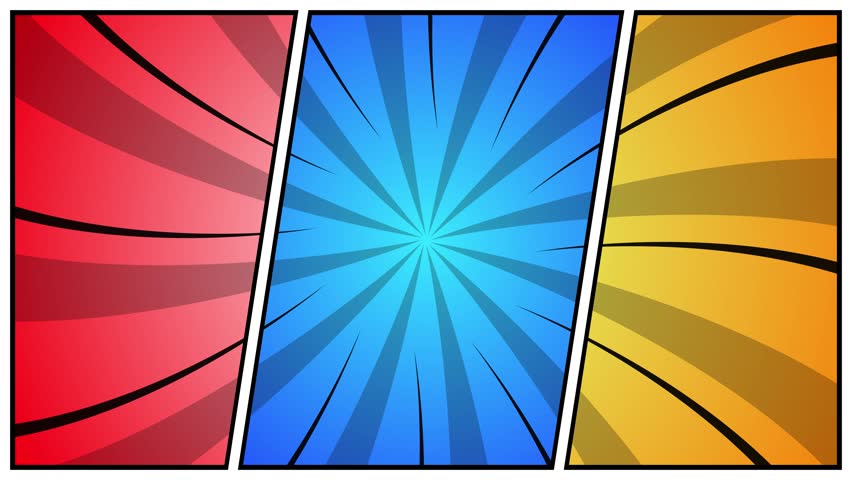 Three Pane Comic Panel Speed Backgrounds Set