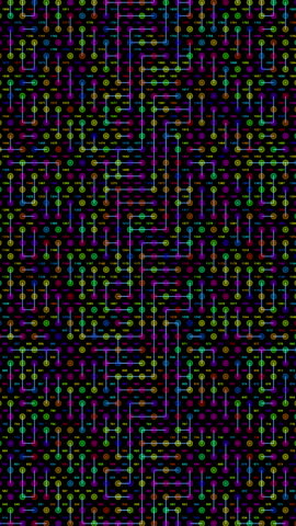 Hi-tech electronic circuit numerical grid pattern on vivid vertical display screen