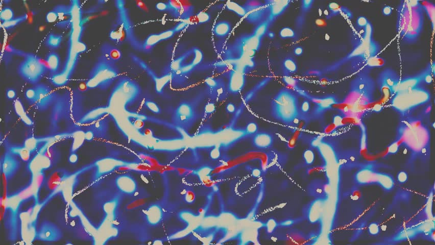 colorful glowing scribble pencil crayon etch lines on black background, drawing overlay animation, hypnotic funky particle lines