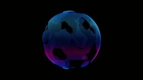 Digital Earth Globe Rotation Abstract Glowing Pixelated World Map With Blue Pink Gradient For Global Network, Technology, And Data Visualization,digital Earth Globe Rotation - Futuristic Blue Pink - Powered by Shutterstock - Get 15% off with code: PIKWIZARD15