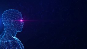 Ai Mind Scan: Digital Human Head With Glowing Eye In Futuristic Network. Artificial Intelligence, Data, And Future Technology Concept, Ai Human Head With Glowing Red Eye And Digital Network Background - Powered by Shutterstock - Get 15% off with code: PIKWIZARD15