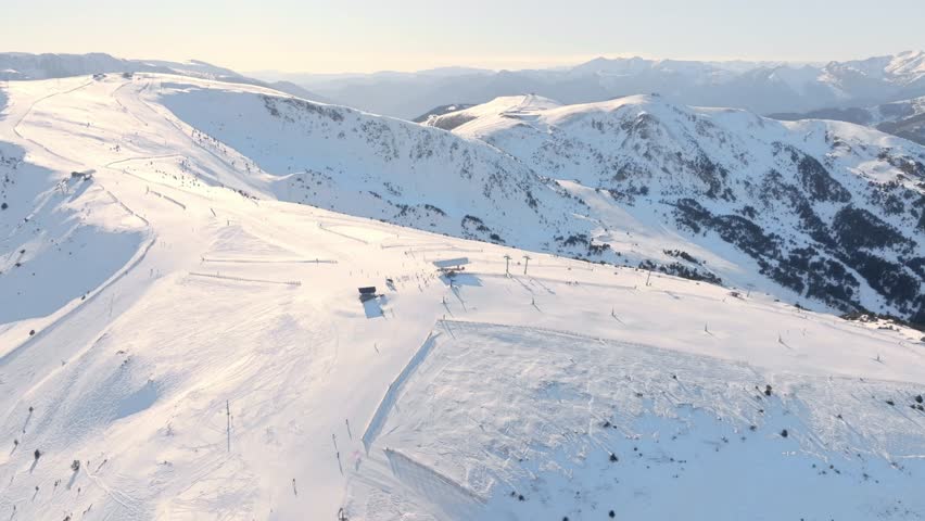 Grandvalira ski resort filmed with a drone, Andorra