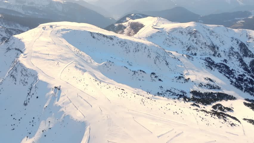 Grandvalira ski slopes filmed with a drone