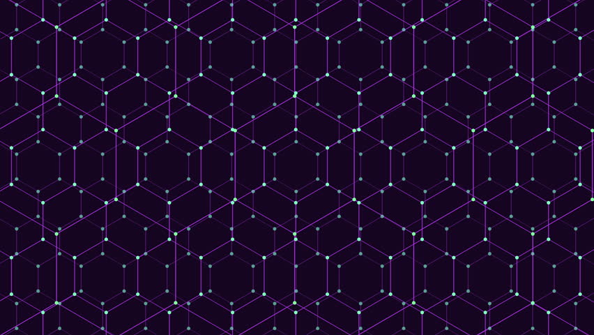 A seamless, repeating pattern of purple lines in a hexagonal arrangement covering the entire image. The lines form a visually captivating and harmonious design