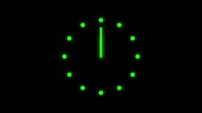 Green neon clock icon time lapse animation on black background - Powered by Shutterstock - Get 15% off with code: PIKWIZARD15