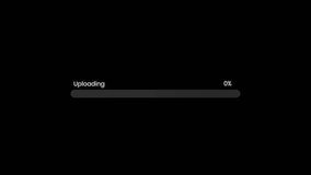 Green uploading progress bar with soft glow going from 0 to 100 percent on black background - Powered by Shutterstock - Get 15% off with code: PIKWIZARD15