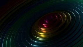 Looping abstract 3D animation of metallic multicolor spiral waves on a dark glossy background. - Powered by Shutterstock - Get 15% off with code: PIKWIZARD15