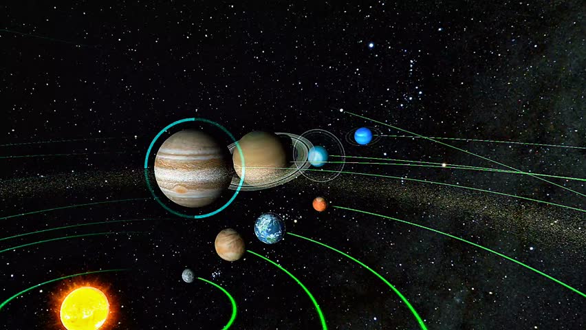 3d animation of Jupiter planet 3D view showing its massive gas giant structure, colorful cloud bands, Great Red Spot storm, swirling atmospheric patterns, and surrounding Galilean moons in orbit against the backdrop of space