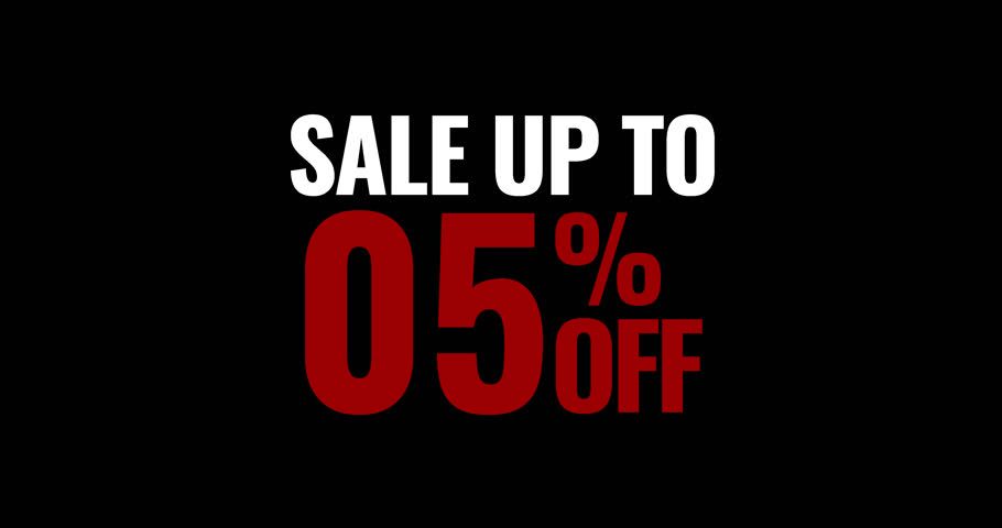 Sale up to 05% Off. Motion Text Sale Up to 05% Off Transparent Background Animation. motion text 4k video with alpha channel