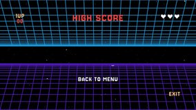 Game Over pixel text animation. Retro vintage 8-bit game style. Retrowave background 4K resolution - Powered by Shutterstock - Get 15% off with code: PIKWIZARD15