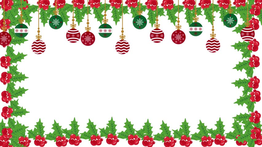 Mistletoe Christmas Decoration Isolated on White Background 4K