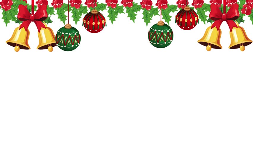 Mistletoe Christmas Decoration Isolated on White Background 4K