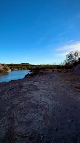 Mouth of Boquillas Canyon with Rio Grande and Sunlit Cliffs (Big Bend National Park, Texas, USA)