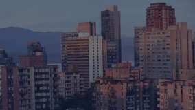 Clear charts rising from dusk city, bars shifting, lines crossing, candles popping, showing trends. Urban, cityscape, skyline, twilight, data, analytics, visualization - Powered by Shutterstock - Get 15% off with code: PIKWIZARD15