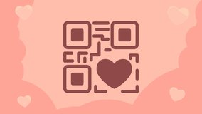 Valentine QR code block. Centered square code pattern with solid heart detail in corner. Digital valentine interaction and modern sharing concept. - Powered by Shutterstock - Get 15% off with code: PIKWIZARD15