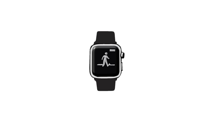 2D Animated smartwatch for fitness tracking and healthy lifestyle. Suitable for health apps, workout promos, tech videos, and wellness content.