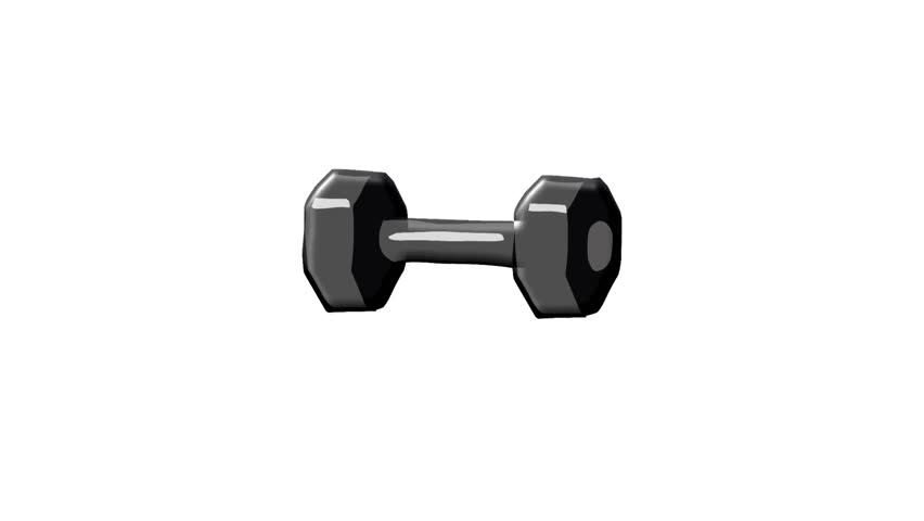 2D Animated dumbbell for strength training fitness theme. Ideal for workout videos, gym promos, fitness apps, and health content.