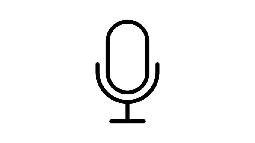 Progressive draw on animation of a clean, minimalist outline microphone icon. Excellent for reveal effects, explainers, and instructional videos. High-quality motion graphic with alpha channel.