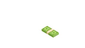 Animated stacked banknotes icon. Looping green paper money animation representing cash, finance, income, and business concepts. - Powered by Shutterstock - Get 15% off with code: PIKWIZARD15
