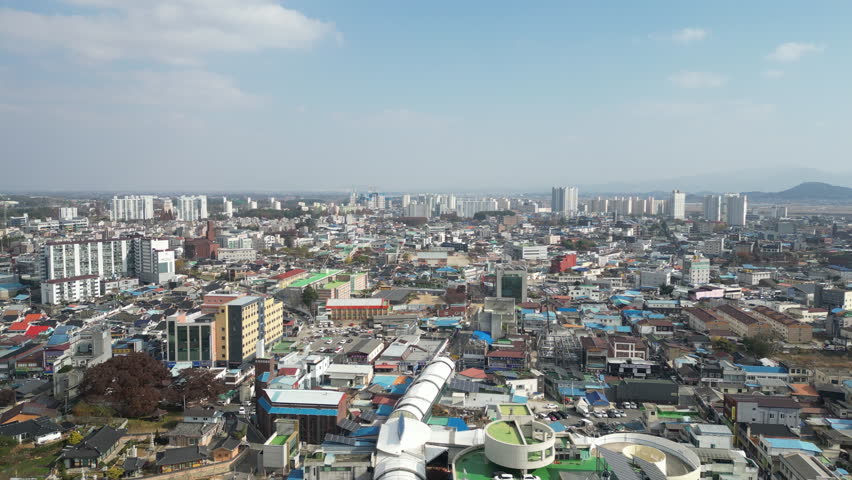 Gimje City Panorama: Aerial View of South Korea