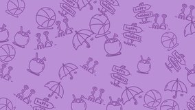 Beach essentials for a day of fun in the sun, including various items like balls, umbrellas, signs, and sand pails. Suitable for summer themed designs and promotional materials. - Powered by Shutterstock - Get 15% off with code: PIKWIZARD15