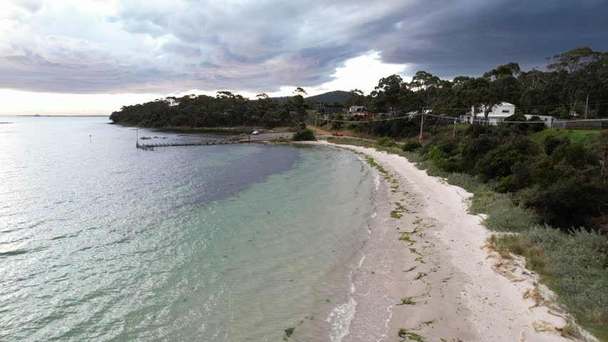 Wedge Bay, White Beach, Tasmania, Australia - Drone Shot