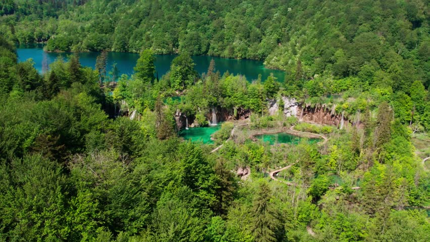 
Emerald green water of Plitvice Lakes National Park in Croatia, Europe 4k