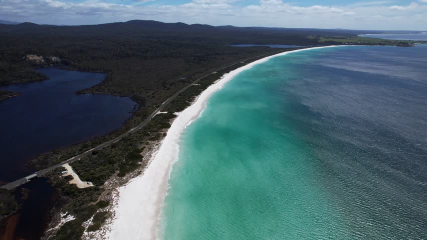 Bay Of Fires, Tasmania, Australia - Aerial Drone Shot