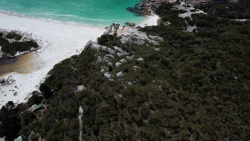 Sloop Rock Lookout, Sloop Reef Camping, Binalong Bay, Tasmania, Australia - Drone Shot
