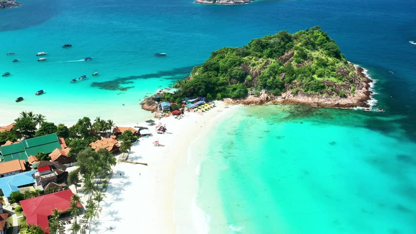 Long Beach tropical beach on Redang Island, Malaysia. Paradise beach in the South China Sea