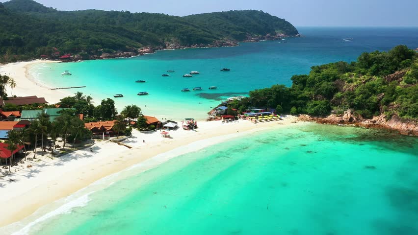 Long Beach tropical beach on Redang Island. A paradise beach in the South China Sea. Malaysia