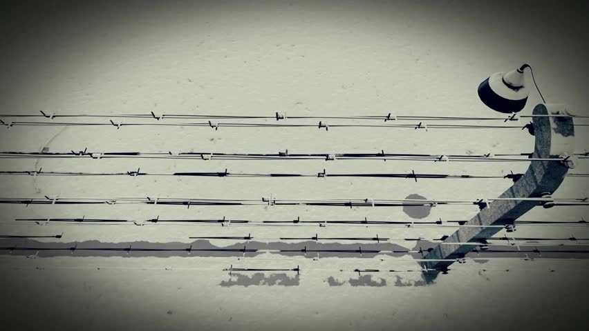 animation Wire barbed fence near jail restricted area and prison boundary barrier or closed military camp prison barbed wire fence Illegal immigration