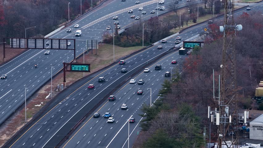 Aerial view of Garden State Parkway near Sayreville, New Jersey