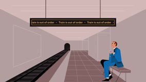 Animated subway platform with waiting passenger, urban transport and daily commute concept - Powered by Shutterstock - Get 15% off with code: PIKWIZARD15