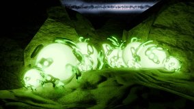 Night Stylized Alien Landscape With Glowing Green Egg and Rotating Vine - Powered by Shutterstock - Get 15% off with code: PIKWIZARD15