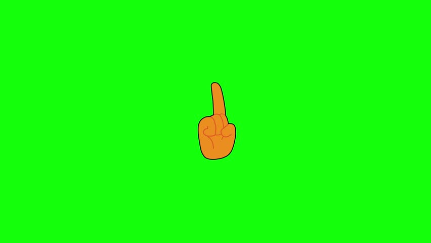Looping animation of a cartoon hand wagging the index finger side to side in a ‘no-no’ gesture on a green screen background. Perfect for meme edits, reaction videos, playful scolding, or funny overlays.