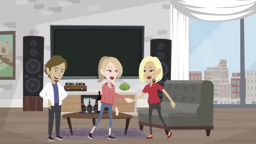 Family Sitting Together in Living Room – Home Discussion, Social Bonding and Lifestyle Concept 2D Animation