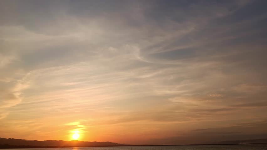 Scenic View of Sunset Over Calm Lake