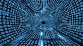 A futuristic tunnel of blue binary code represents the rapid flow of digital data and advanced technology - Powered by Shutterstock - Get 15% off with code: PIKWIZARD15