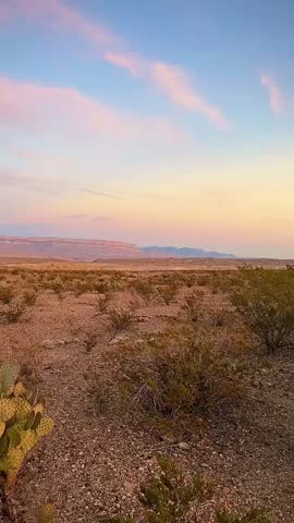 Stunning Desert Sunset Along the US-Mexico Border (Big Bend National Park, Texas, USA)
