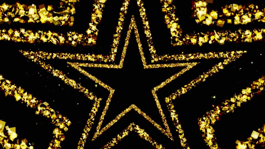 4K seamless looping animation of blinking star shapes formed by glowing gold particles, creating a luxurious and festive background. Shimmering stars pulse softly, delivering an elegant celebration mood ideal for award ceremonies, achievements, gala events, holiday promotions, stage backdrops, and premium motion graphics. The golden sparkle conveys success, prestige, joy, and excitement, perfect for cinematic intros, titles, overlays, and celebratory visuals