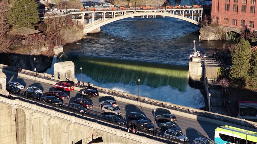 Monroe Bridge Spokane Aerial View